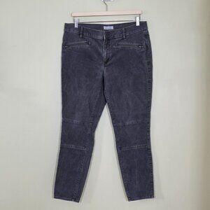 Ann Taylor Loft Pants Womens 12 Gray Corduroy Modern Skinny Ankle Cotton Stretch